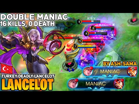 2X MANIAC ! Lancelot Fast Hand Gameplay [ Top Global Lancelot ] By Ash-sama - Mobile Legends