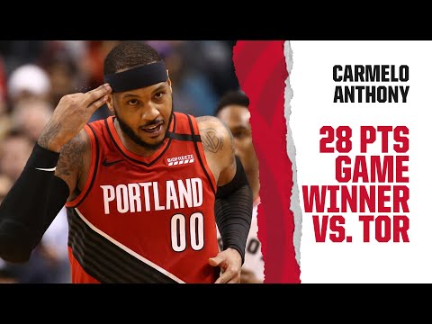 Carmelo Anthony (28 PTS, 7 REB) Highlights | Trail Blazers at Raptors