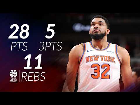 Karl-Anthony Towns 28 pts 5 threes 11 rebs vs Bulls 25/26 season