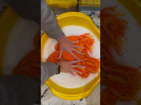 wet blocking for the scarf 🧣 #knitting #diy #asmr #asmrsounds #asmrvideo #crochet #cleaning #shorts