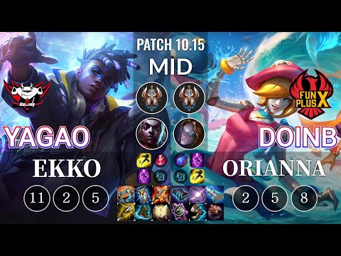 JDG Yagao Ekko vs FPX Doinb Orianna Mid - KR Patch 10.15