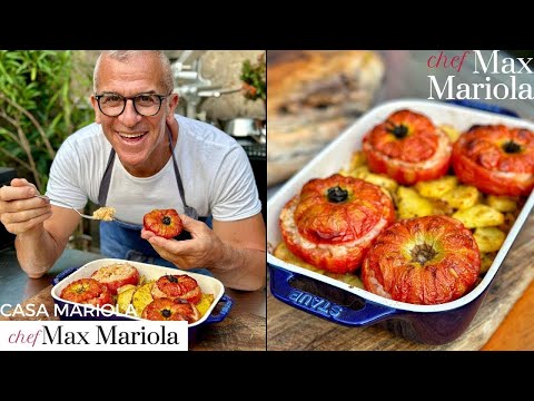 POMODORI RIPIENI DI RISO AL FORNO con Patate - La Vera Ricetta Romana di Chef Max Mariola