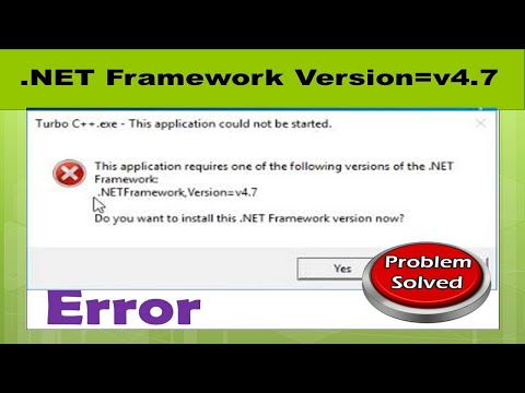 Turbo c++ .exe this application could not be started. .NET Framwork version