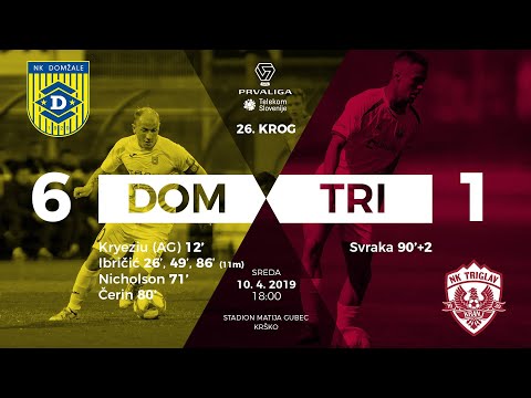 26.krog: Domžale - Triglav 6:1 ; Prva liga Telekom Slovenije 2018/2019