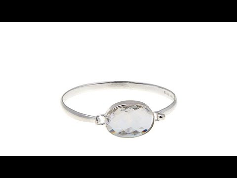Deb Guyot Herkimer "Diamond" Quartz Oval Bangle