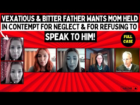 Vexatious & Bitter Father Wants Mom Held In Contempt For NEGLECT & For Refusing to SPEAK To Him!