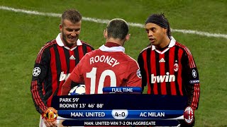 Ronaldinho and David Beckham will never forget Wayne Rooney&#39;s performance in this match