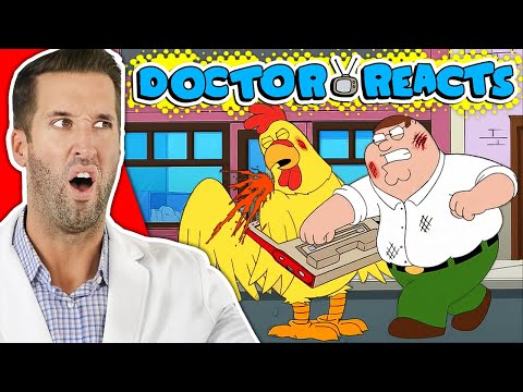 ER Doctor REACTS to Family Guy Chicken Fight Injuries