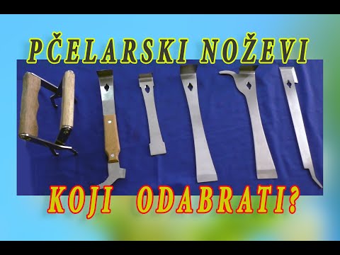 Najčešći pčelarski noževi u upotrebi, a beekeeper's knife, honey bees, en biodlare kniv