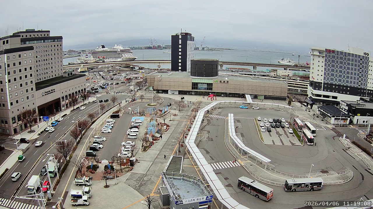 【Live-Japan】函館駅前ライブカメラ① #函館 #HAKODATE #函館湾 #JR函館駅