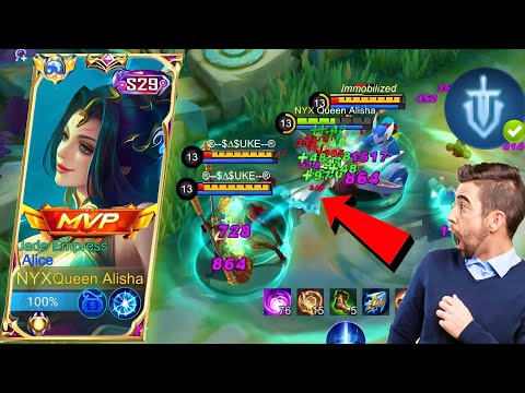 ALICE VS SUN IN EXP LANE WITH BASIC COMMON EMBLEM! 🔥 TOO OP FAST MANA/HEALTH REGEN! | MLBB