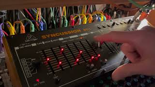 Video thumbnail for behringer syncussion SY-1, polyphrase, 208C, modor nf-1 by studio snippets