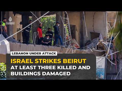 Aftermath of Israeli air attacks on Beirut’s southern suburbs