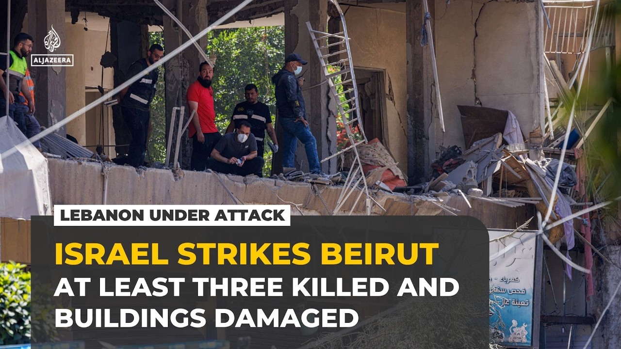 Aftermath of Israeli air attacks on Beirut’s southern suburbs
