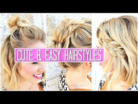 3 Easy Hairstyles for SHORT / Medium Hair Tutorial | Cute Girls Hairstyles & Buns Video