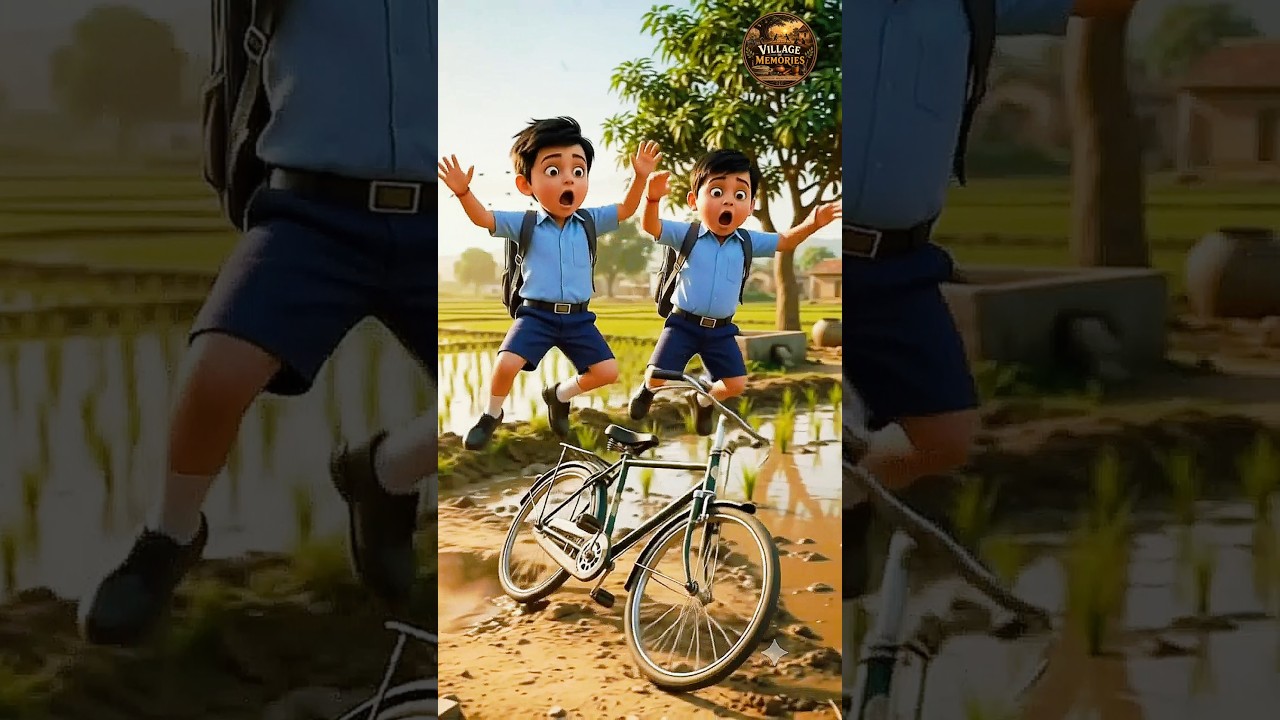 सोनू बोला “मैं हैवी ड्राइवर हूँ!”… फिर गड्ढे में जा गिरा 😂🚲🌾#shorts #youtubeshorts #comedy #funny