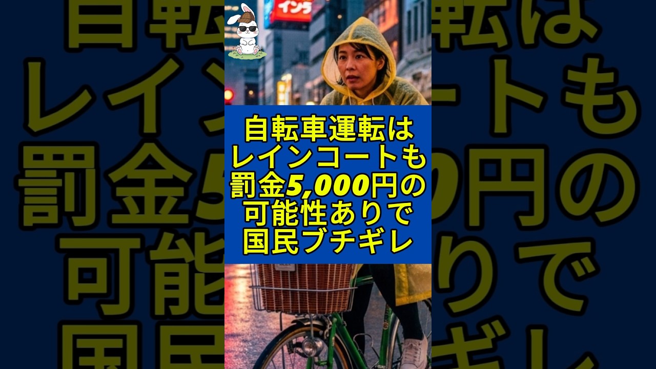 4月1日から自転車運転はレインコートでも罰金5,000円で日本国民ブチギレ！ #自転車 #道路交通法  #罰金