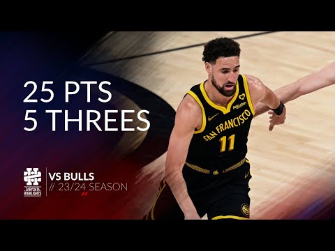 Klay Thompson 25 pts 5 threes vs Bulls 23/24 season