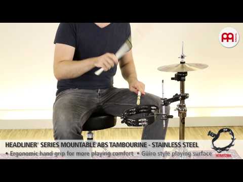 Meinl Percussion HTMT2BK Mountable ABS Plastic Tambourine, Double Row Steel Jingles (VIDEO) image 2