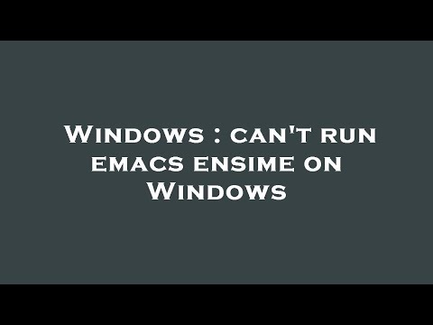 Windows : can't run emacs ensime on Windows