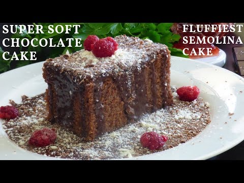 SUPER SOFT CHOCOLATE CAKE - SEMOLINA CHOCOLATE CAKE - SUPER FLUFFY CHOCOLATE CAKE