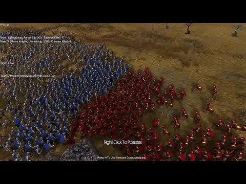 300  Spartans vs 1500 heavy Knights (battle 062) in Ultimate Epic Battle Simulator
