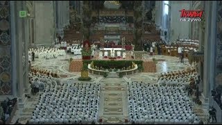 Eucharystia pod przewodnictwem Ojca Świętego Franciszka z Bazyliki Św. Piotra w Watykanie