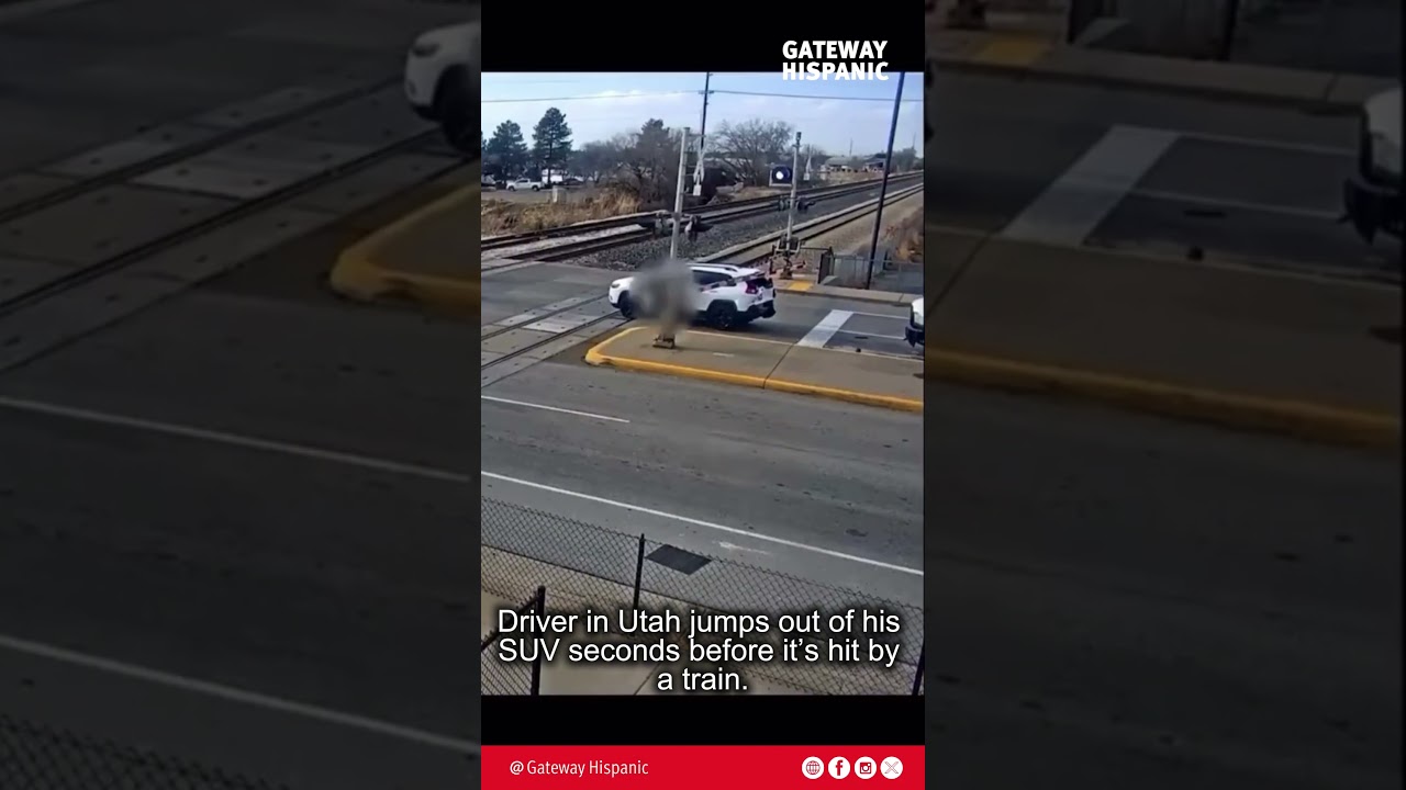 Utah driver leaps from SUV seconds before train crash