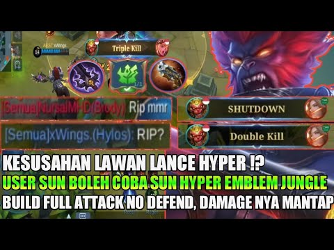 SUN HYPER EMBLEM JUNGLE BUILD FULL ATTACK||DAMAGE NYA MANTAP GENG||HYPER SUN VS HYPER LANCE