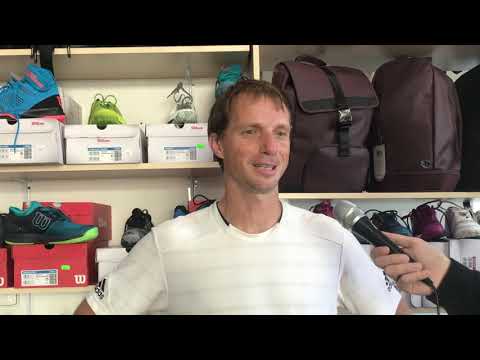 Jaroslav Pospíšil po výhře ve 2. kole dvouhry na Opava Indoor Open 2019