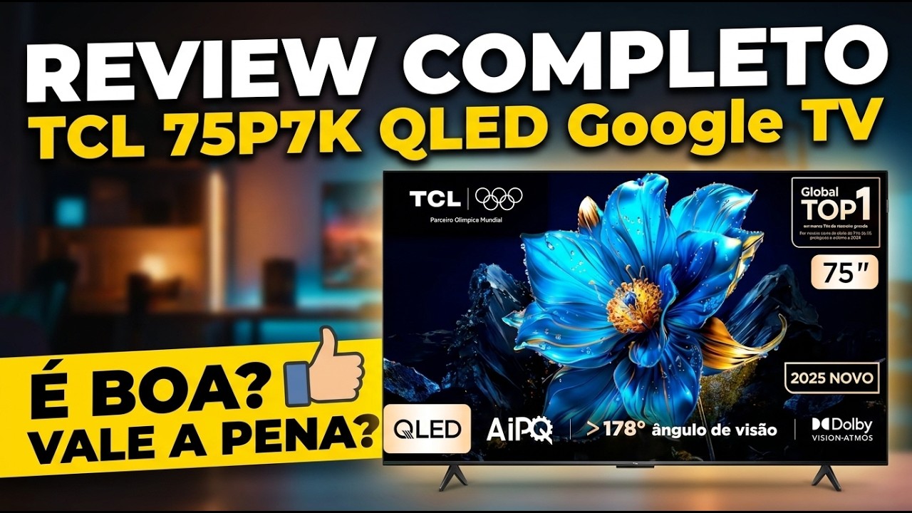 Miniatura da avaliação em vídeo de Smart TV TCL 75P7K 75 Polegadas QLED 4K Google TV