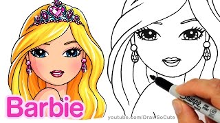 How to Draw Barbie - Portrait Pretty Girl Face