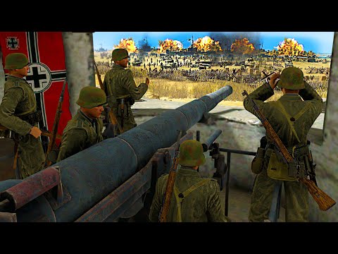 I built the Largest WW2 D-DAY BEACH FORTRESS vs 7,000 US ARMY Death Charge! - Gates of Hell