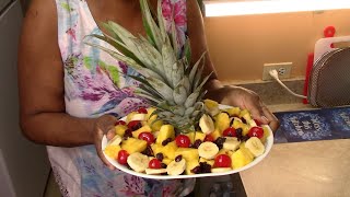 Appetizer/Pineapple Mix Fruit Platter/ Cut Up Pineapples For Safe Eating