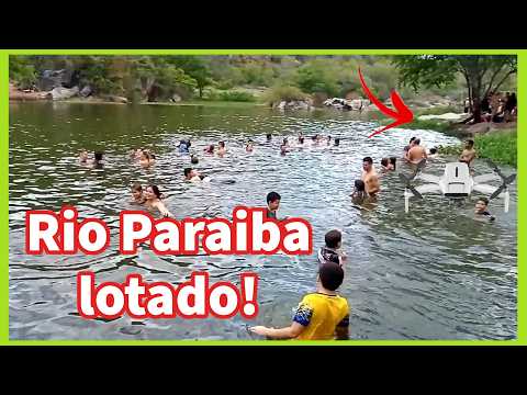 Rio cheio em Barra de Santana na Paraiba