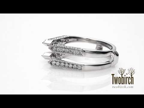 0.54 Ct. Vintage Cathedral Millgrain Ring Guard -TwoBirch - TB-GUARD-0095-WG-H