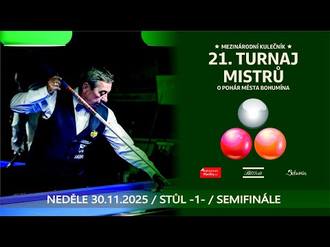 21. Turnaj mistrů o pohár města Bohumína - Neděle 30.11.2025 10:00 Stůl č.1