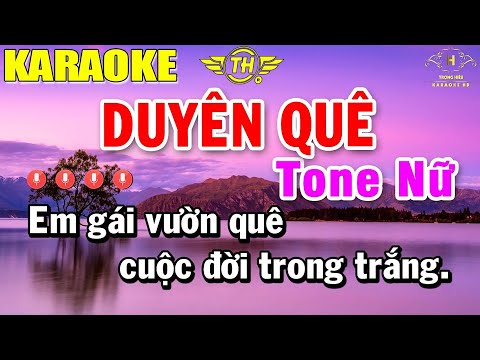 Duyên Quê Karaoke Tone Nữ Nhạc Sống | Beat Mới Dễ Hát Âm Thanh Chuẩn | Trọng Hiếu