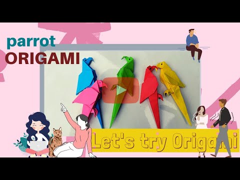 parrot origami || love bird origami || DIY adoorable