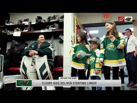 Marc Andre Fleury's kids read the starting lineup tonight.