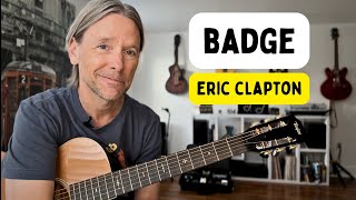 How to play Badge by: Eric Clapton (acoustic guitar lesson tutorial)