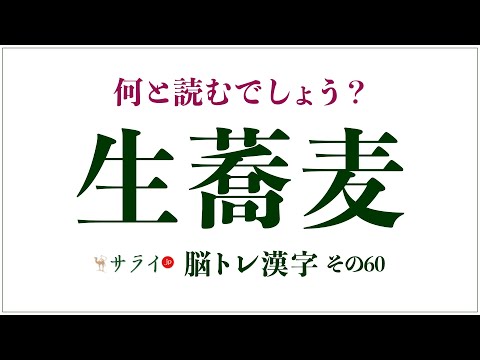 「生蕎麦」の正しい読み方は？「なまそば」と言ったら笑われる？【脳トレ漢字60】 | サライ.jp｜小学館の雑誌『サライ』公式サイト