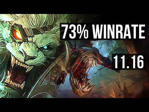 RENGAR vs FIDDLESTICKS (JUNGLE) | 12 solo kills, 73% winrate, Godlike | BR Master | v11.16