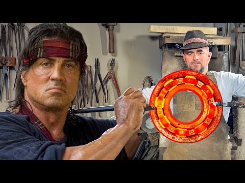 Hollywood Rambo 4 Knife | Forging from an Old German Bearings | Sharpest Knife