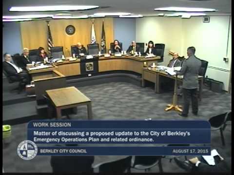 Berkley City Council Meeting - August 17, 2015