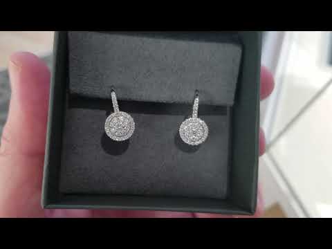 Gabriel Leverback Diamond Dangle Drop Pave Earrings Style EG13710W45JJ