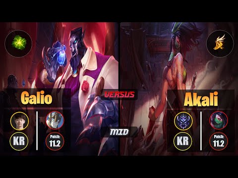 Kuro GALIO (Mid) [Aftershock] VS AKALI - Diamond KR Patch 11.2