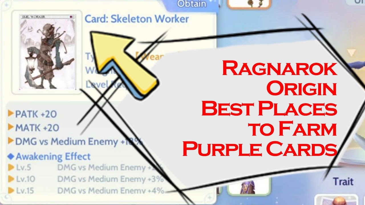 RAGNAROK ORIGIN - BEST PLACES TO FARM PURPLE CARDS
