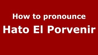 How to pronounce Hato El Porvenir