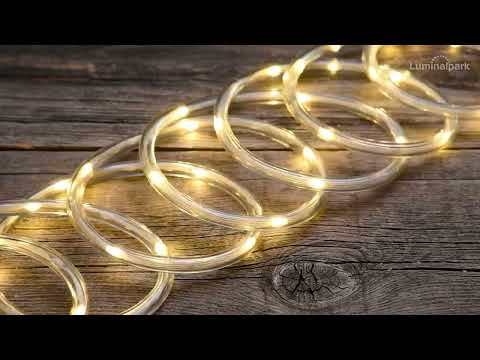 Guirlande Tube Lumineux LED 20m - 8 Jeux De Lumière -LED Tuyau Bande IP65,Blanc Froid | Leroy Merlin